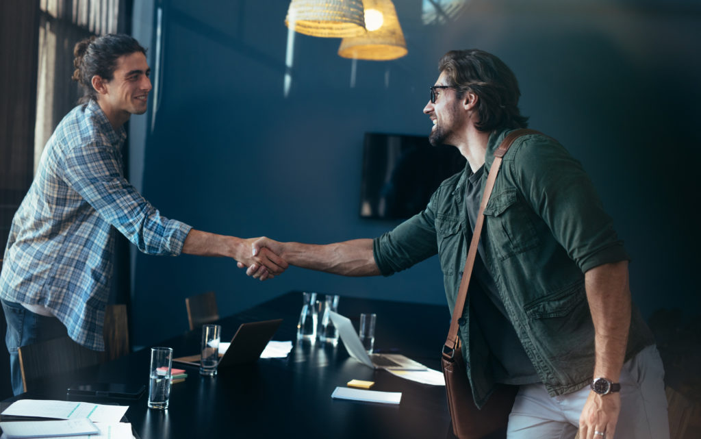 Two men shaking hands