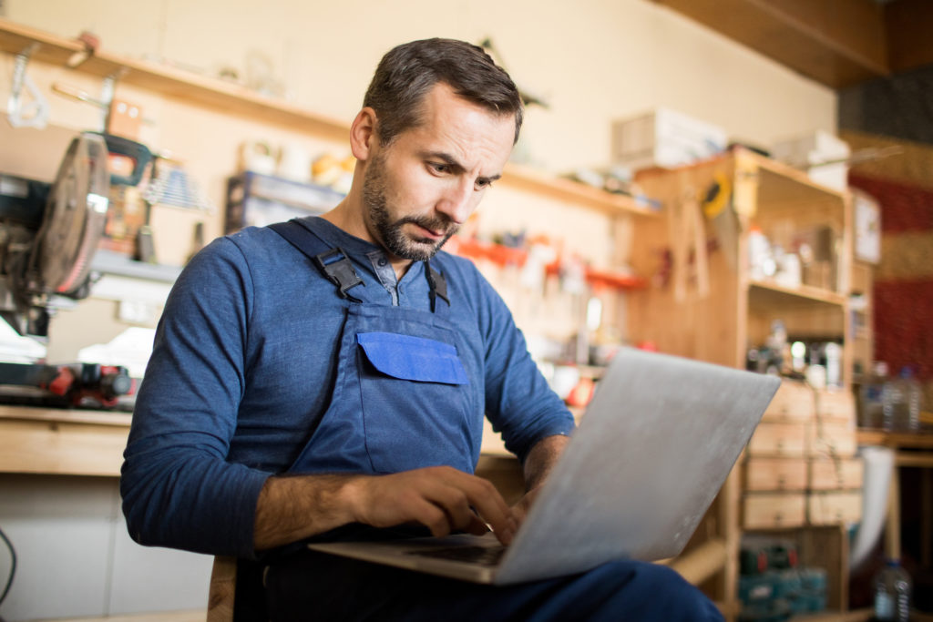 small business owner doing taxes